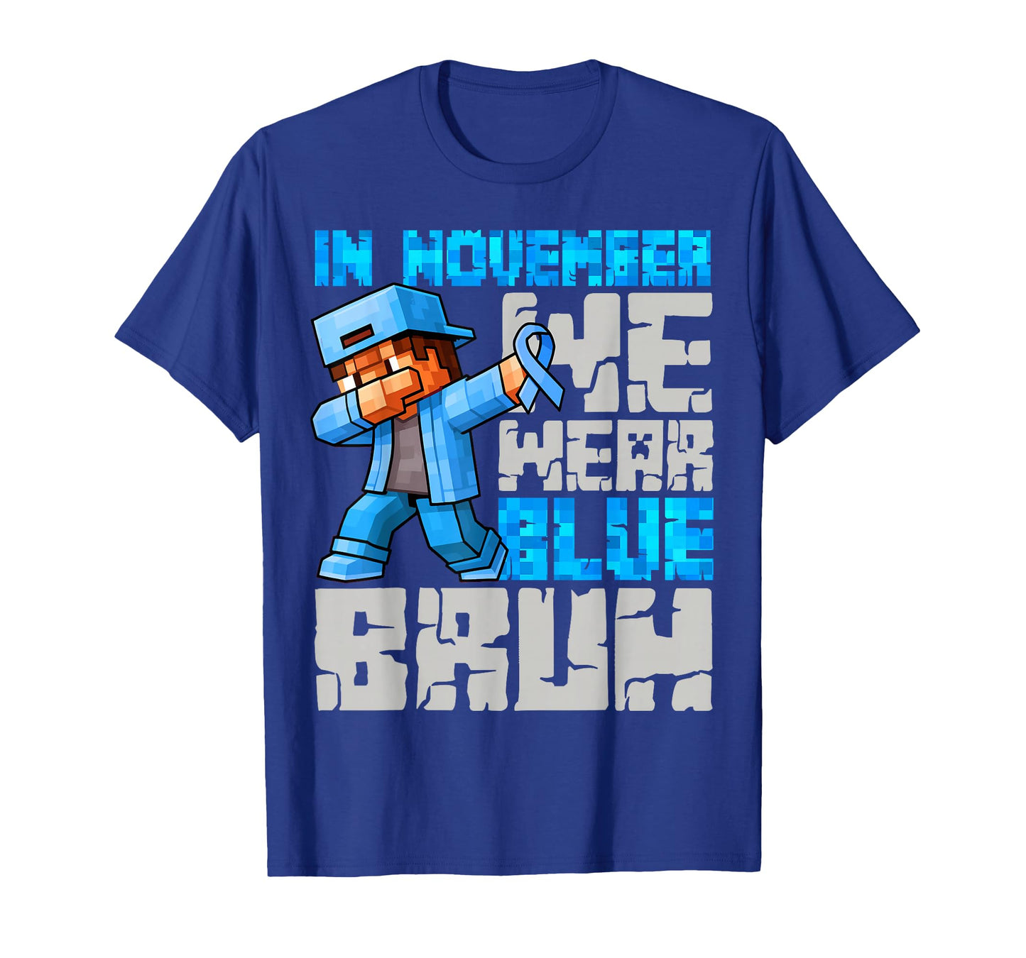 Bruh We Wear Blue Diabetes Awareness Game Pixel Boys Type 1 T-Shirt