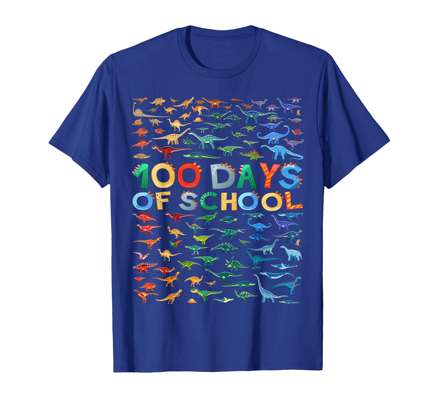 Happy 100th Day of School Dino Kids 100 Days Dinosaur T Rex T-Shirt