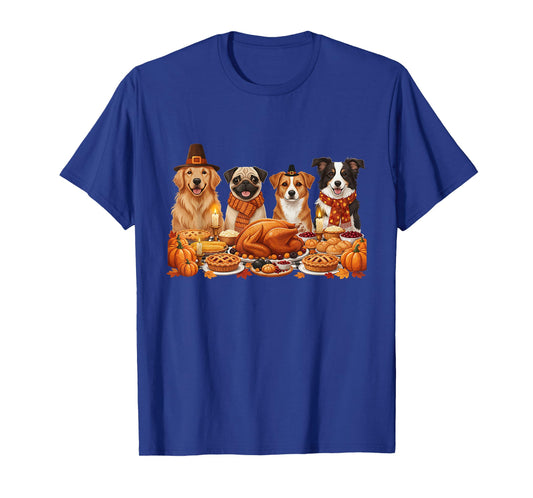 Funny Thanksgiving Dogs Dinner Feast Fall Dog Lovers T-Shirt