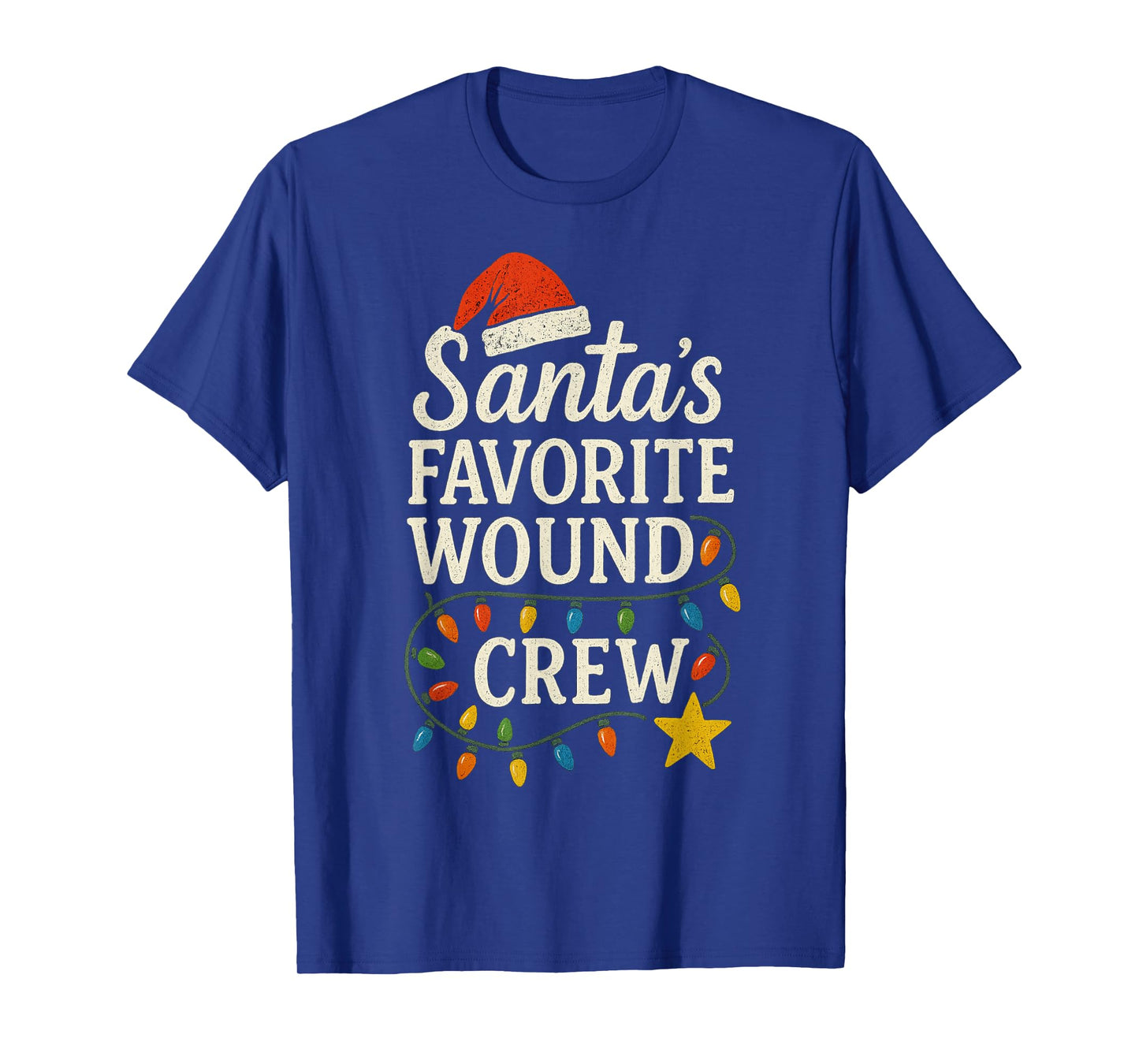 Santa's Favorite Wound Crew Christmas Wound Care Nurse Crew T-Shirt