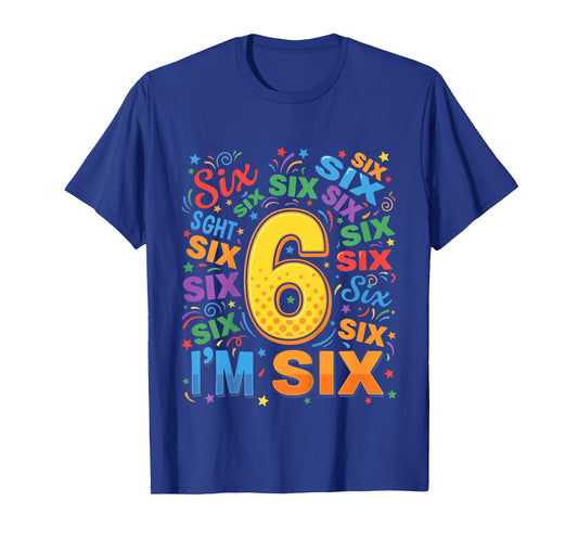Kids 6th Birthday Shirt Boy 6yr Six 6 Year Old Girls Kids T-Shirt