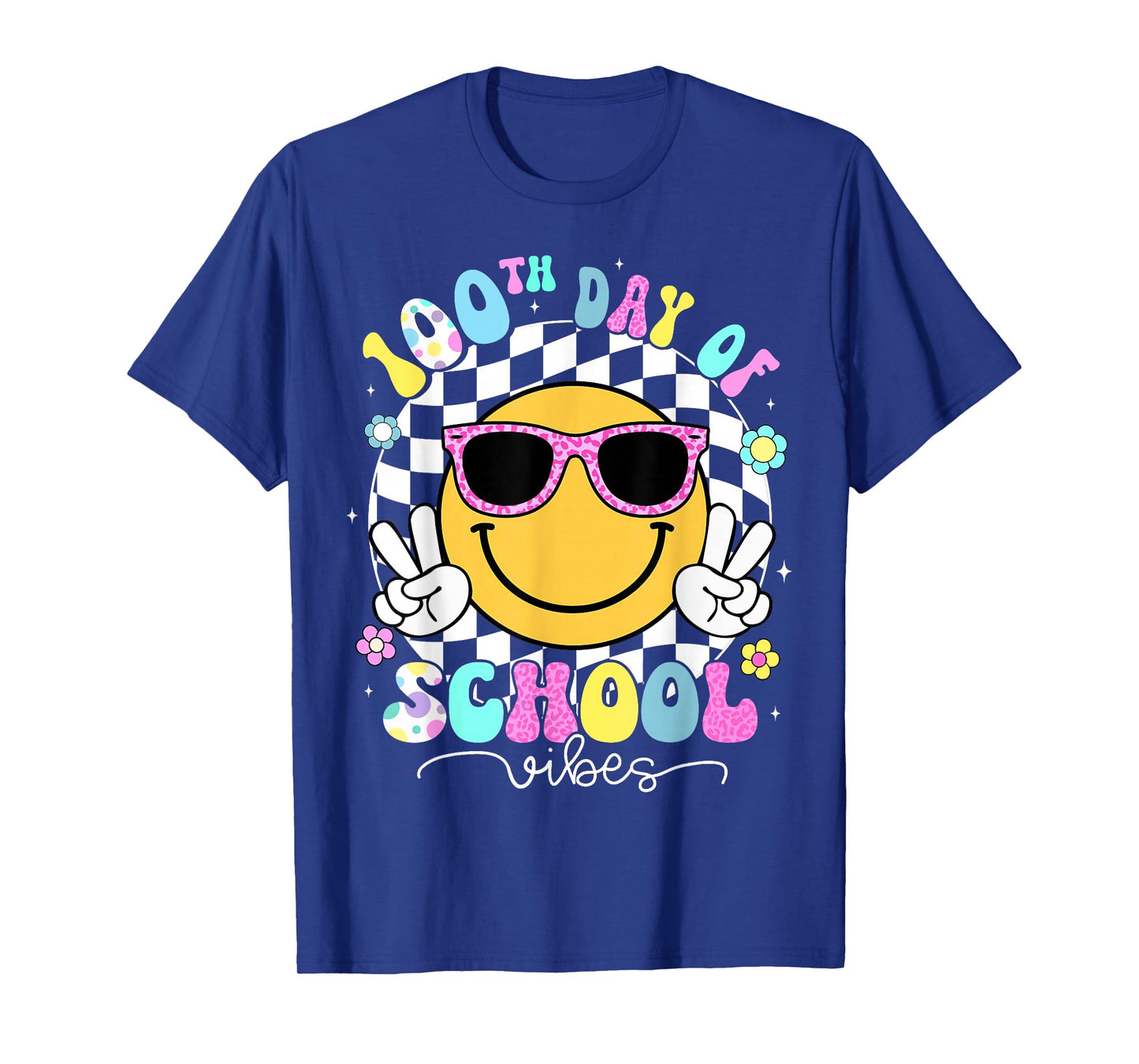 Cute Smile Face 100th Day of School Vibes Shirt Teacher Kids T-Shirt