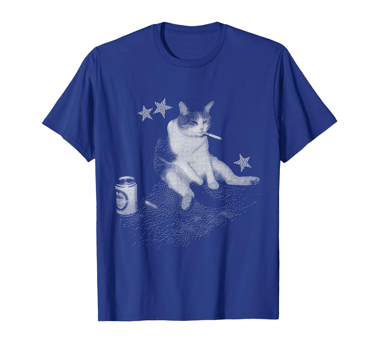 Smoking Cat Meme for Men and Women Funny Dither Graphic T-Shirt