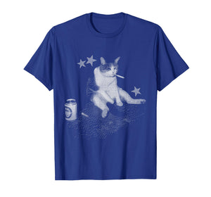 Smoking Cat Meme for Men and Women Funny Dither Graphic T-Shirt