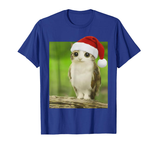 Funny Adorable Cat Owl Brainrot Meme Meowl Christmas T-Shirt