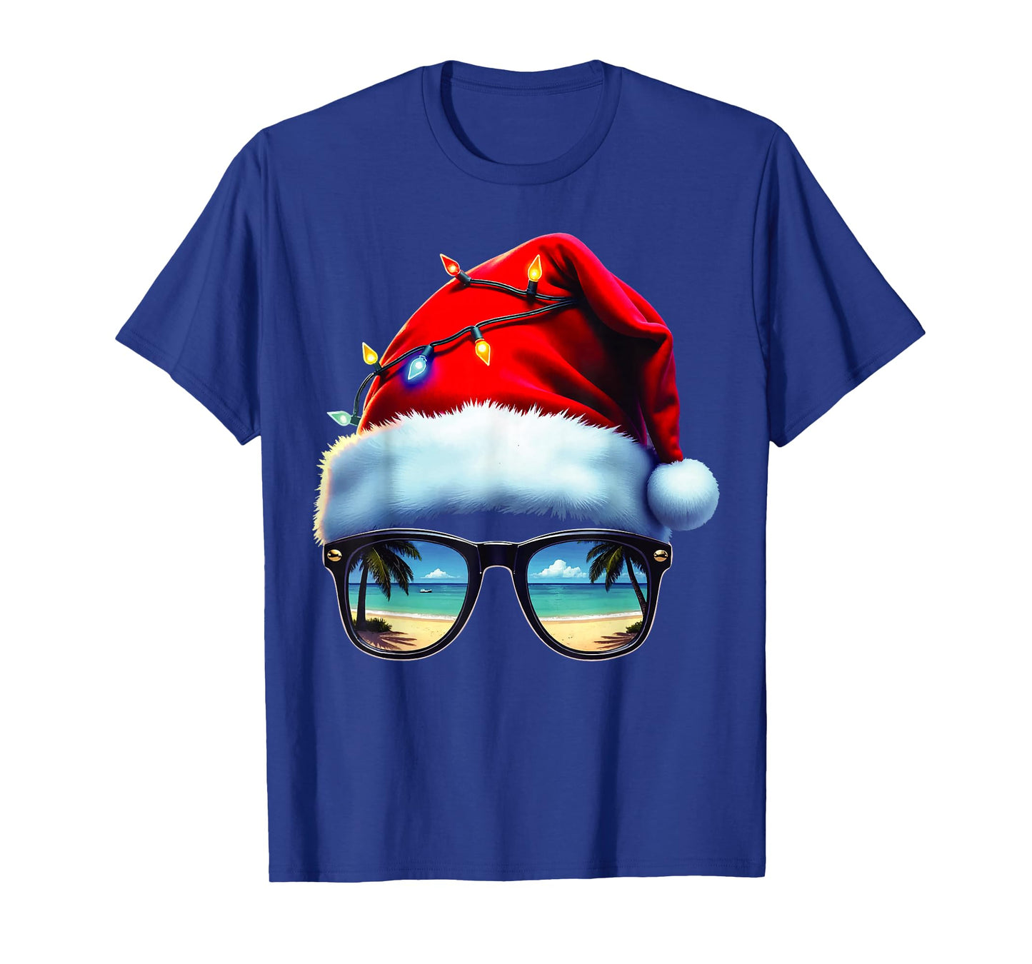 Tropical Christmas Vibes Beach Holiday Santa T-Shirt
