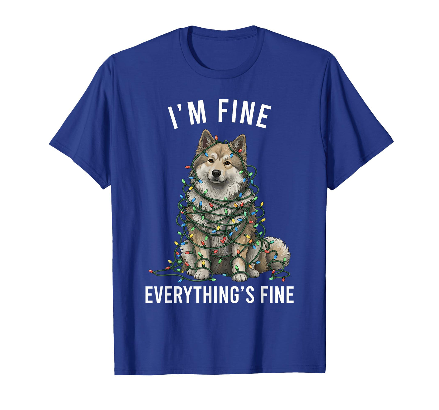 Keeshond Christmas I'm Fine Everything is Fine T-Shirt