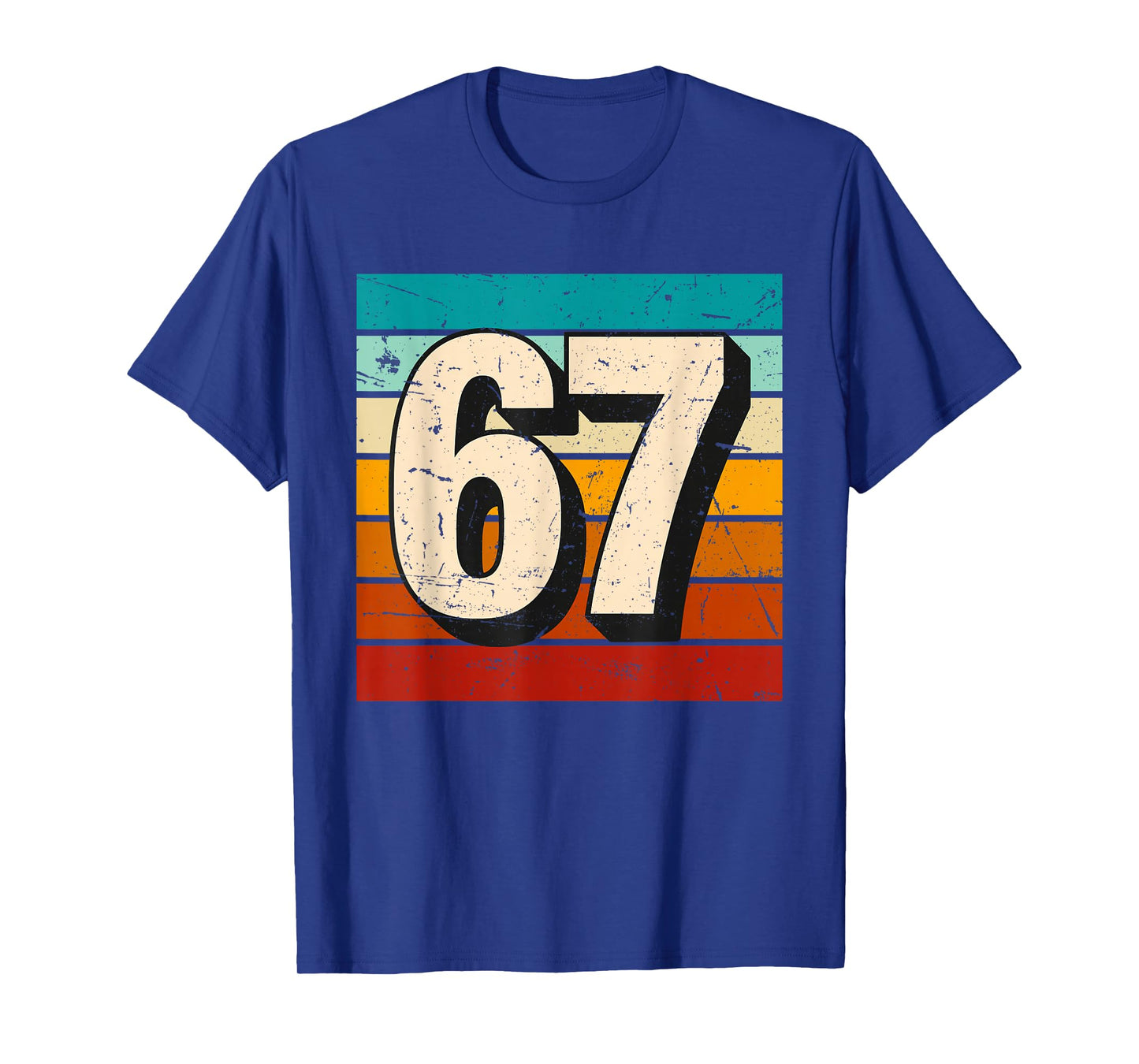 Vintage 67 Meme Retro Six Seven Number Funny 6 7 Meme T-Shirt