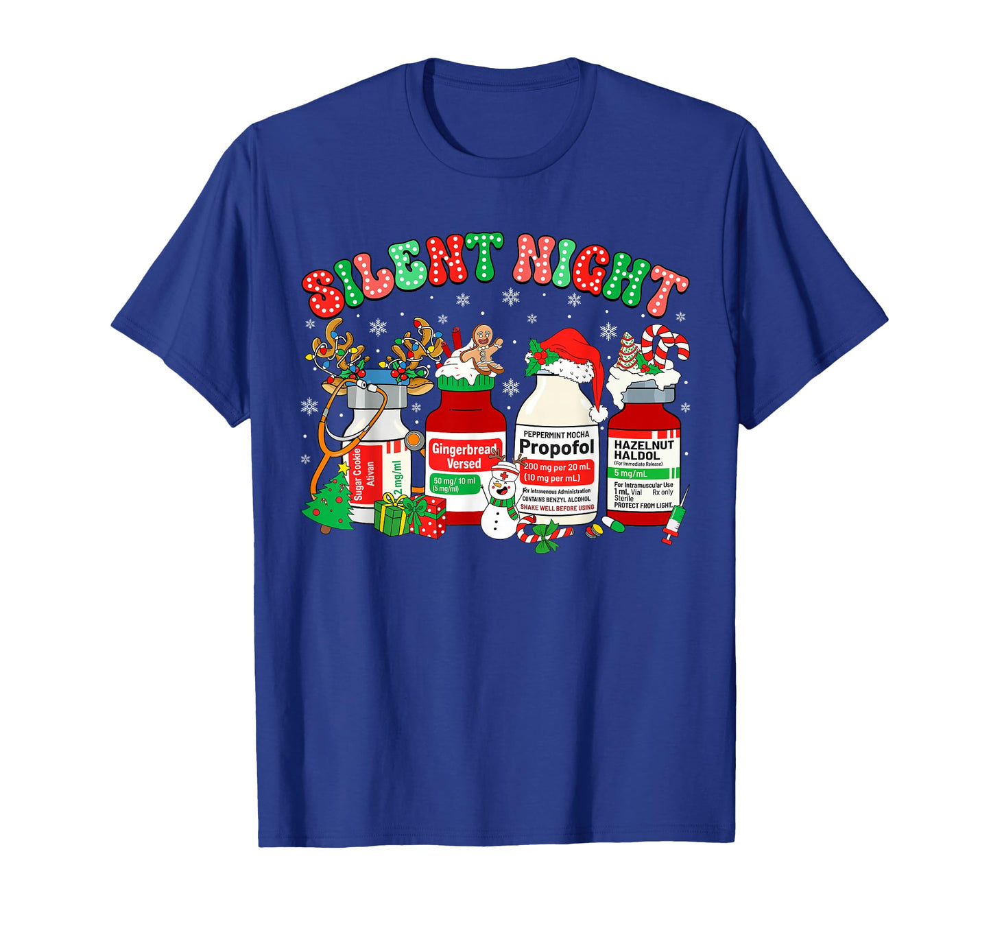 Retro Propofol Silent Night ER ED RN ICU Nurses Christmas T-Shirt