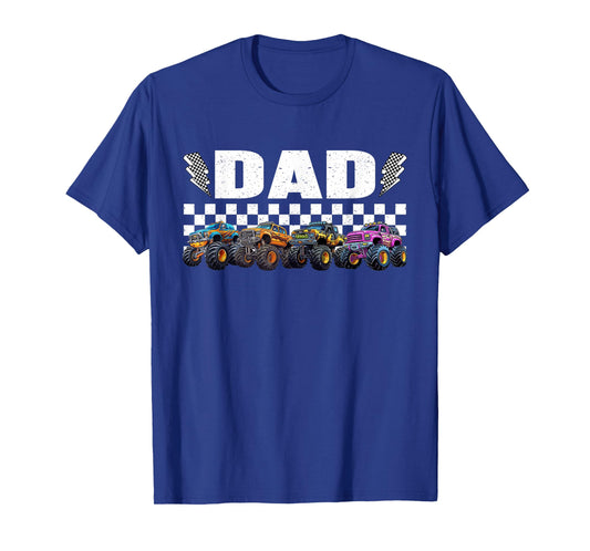 Dad Retro Monster Truck Family Crew Birthday Matching T-Shirt