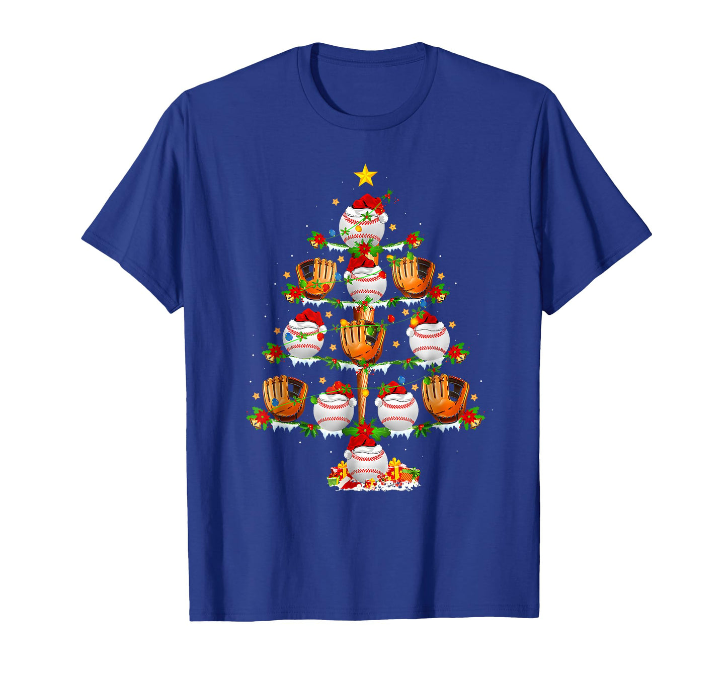 Santa Sports Design for Men Boys Christmas Baseball Player T-Shirt