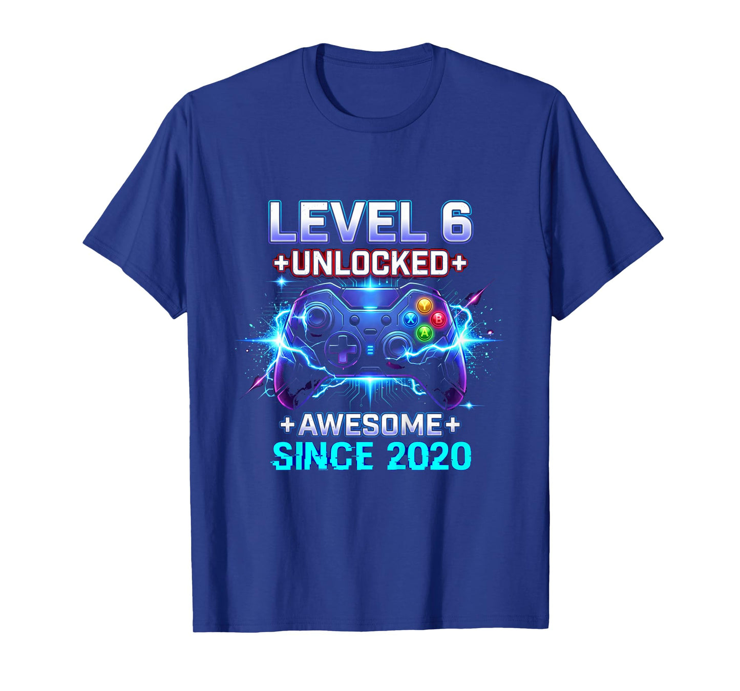 Kids Level 6 Unlocked Awesome Since 2020 6th Birthday Boy Gamer T-Shirt