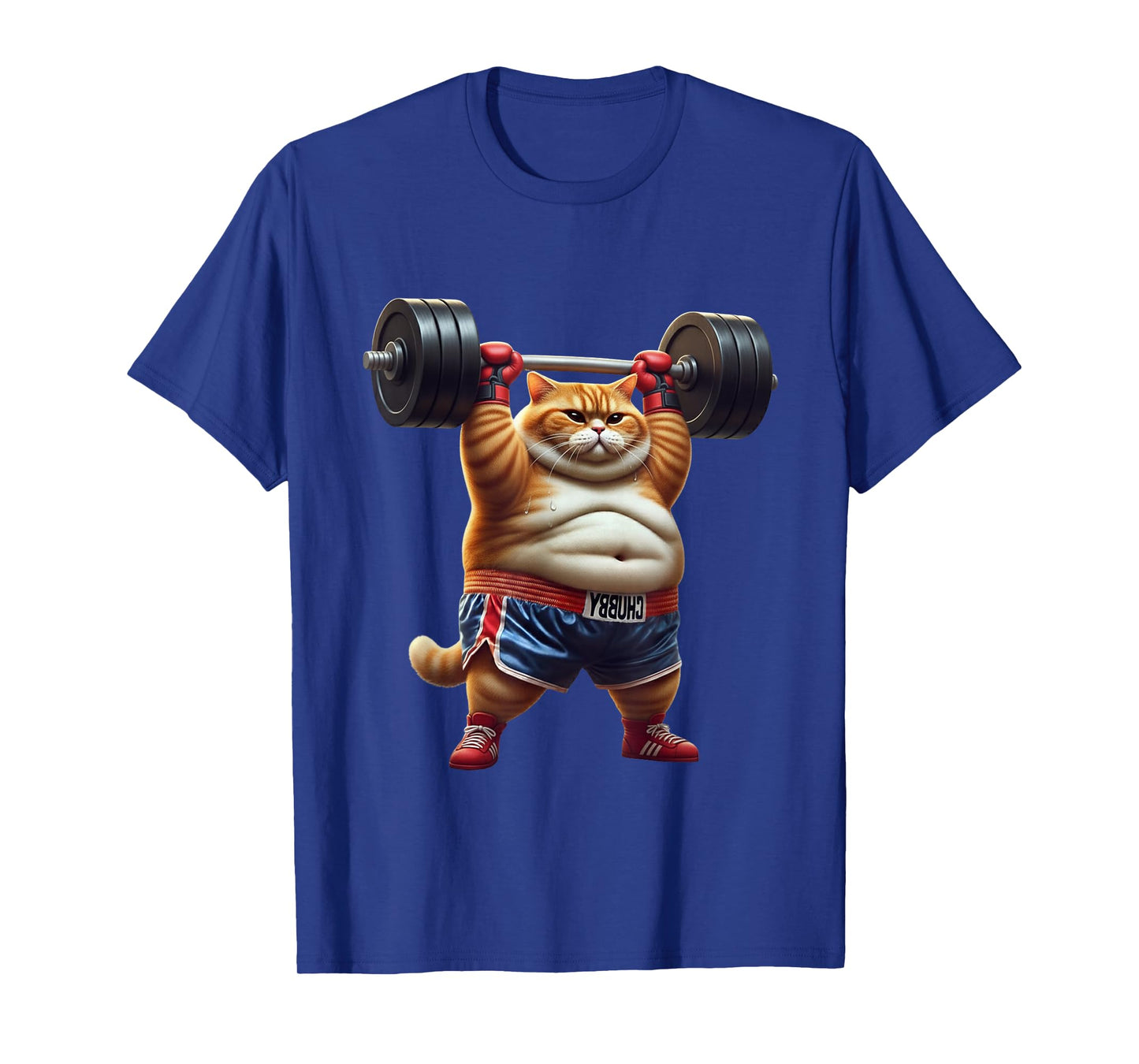 Funny Weightlifting Gym Workout Cat with Boxing Gloves Anime T-Shirt