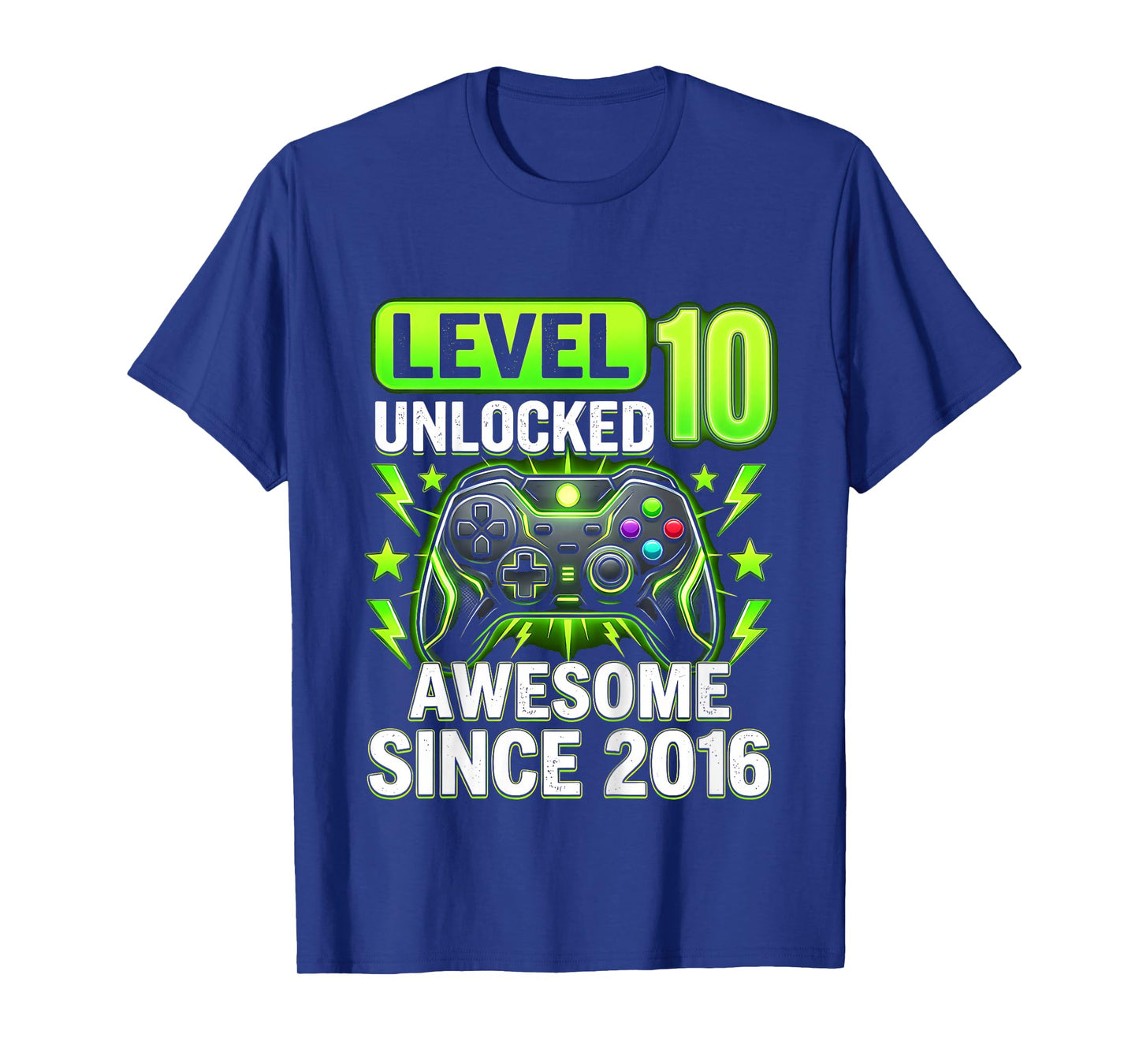 Kids 10th Birthday Gamer Level 10 Unlocked Awesome Since 2016 T-Shirt