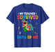 67th Day of School My Teacher Survived 67 Days Boys Dinosaur T-Shirt