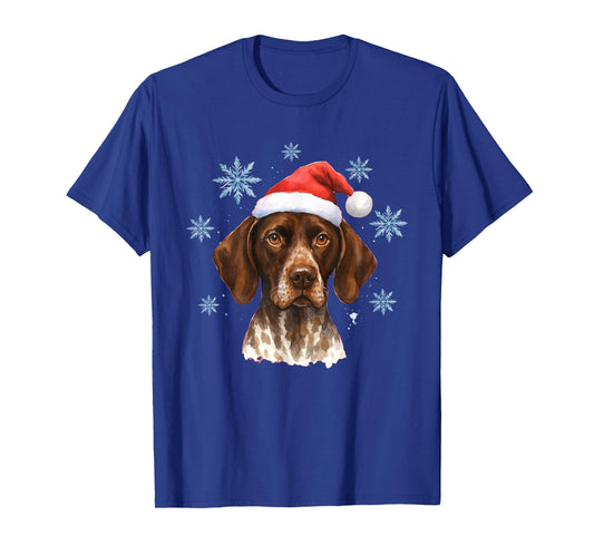 Santa German Shorthaired Pointer Christmas Winter GSP Dog T-Shirt