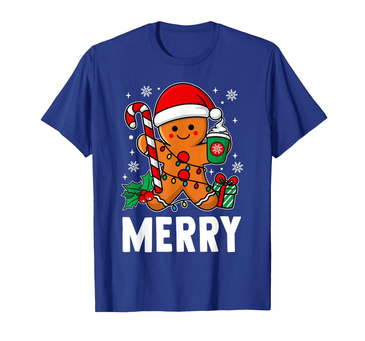 Merry Christmas Xmas Candy Cane Gingerbread Couples Pajama T-Shirt
