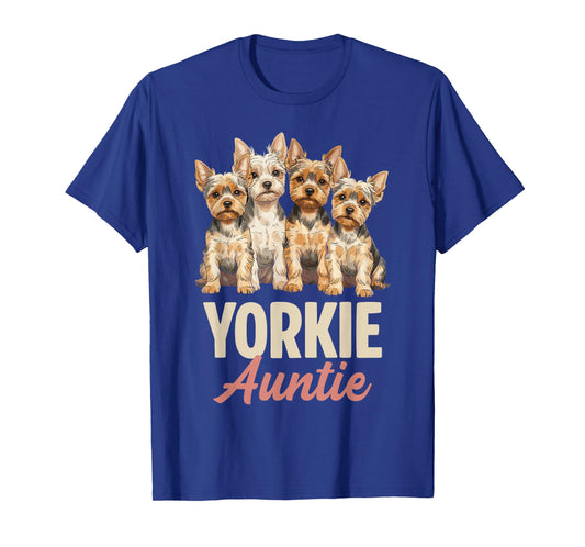 Yorkie Auntie Funny Puppy Owner Yorkshire Terrier Dog Lover T-Shirt