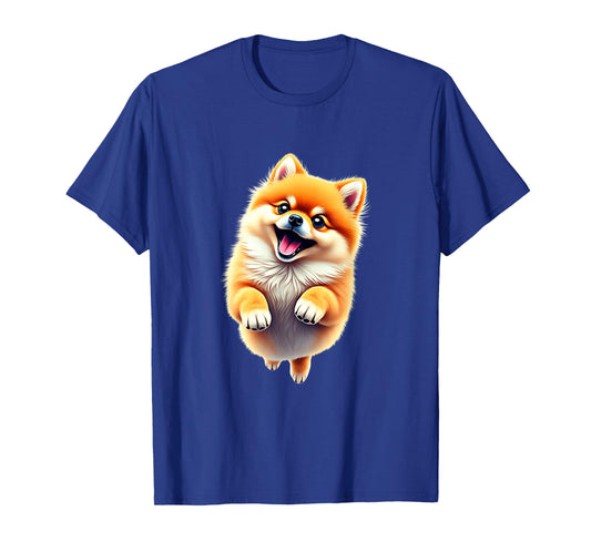 Pomeranian Dog Lovers Jumping Design Cute Funny Pomeranian T-Shirt