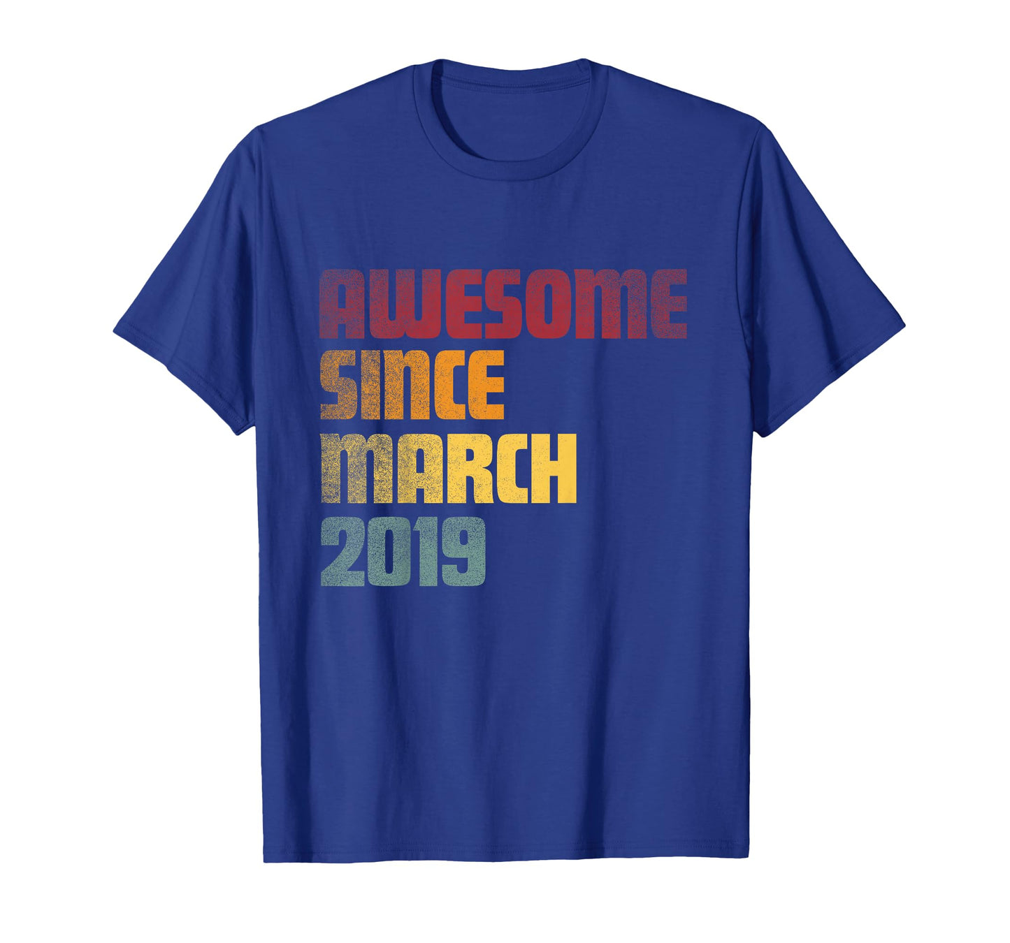 Awesome Since March 2019 7th Birthday - Vintage T-Shirt