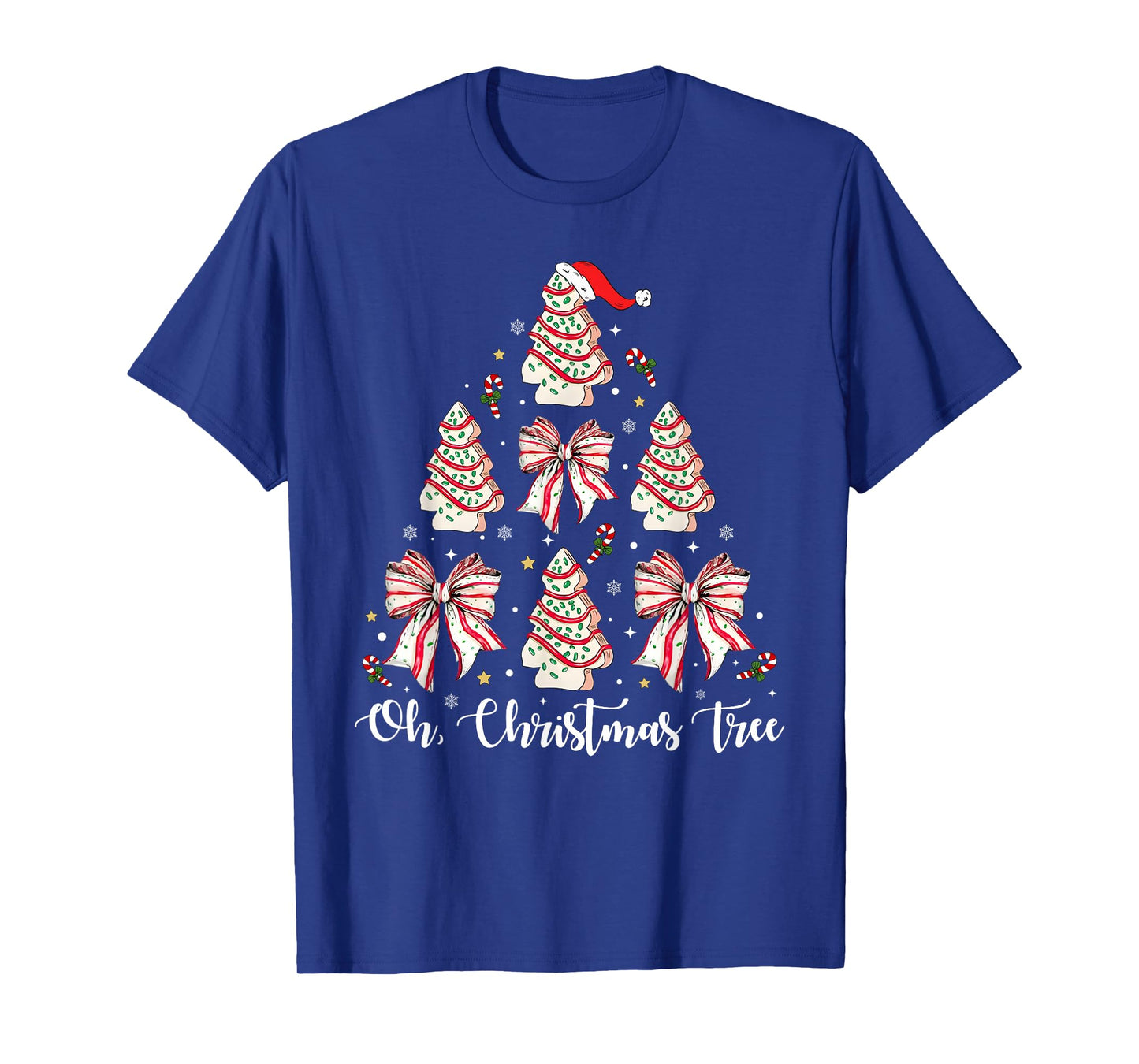 Oh Christmas Tree Cakes Debbie Becky Jen Cake Lovers Xmas T-Shirt