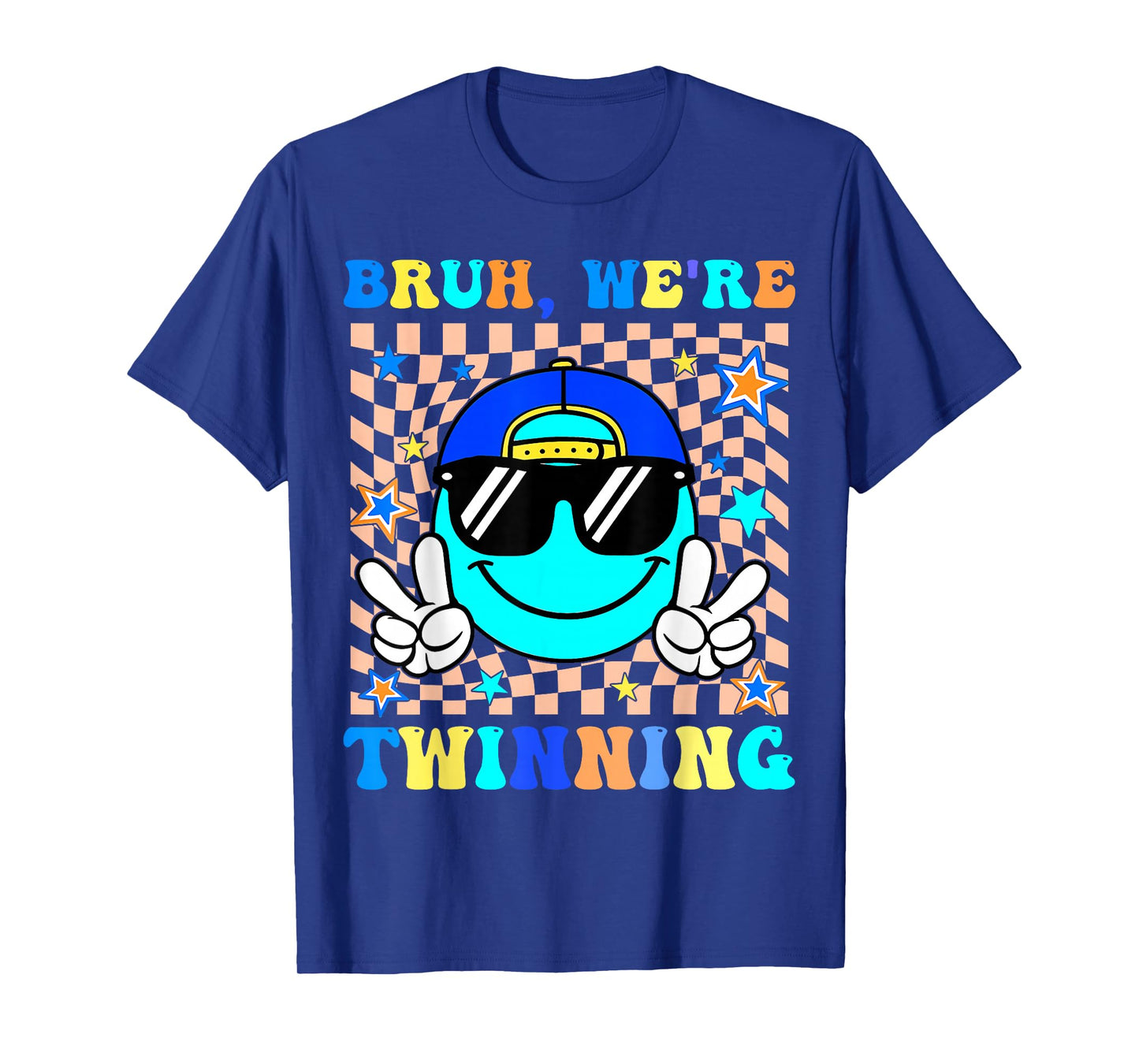 Bruh We're Twinning Retro Twin Day Spirit Week Boys Kids T-Shirt
