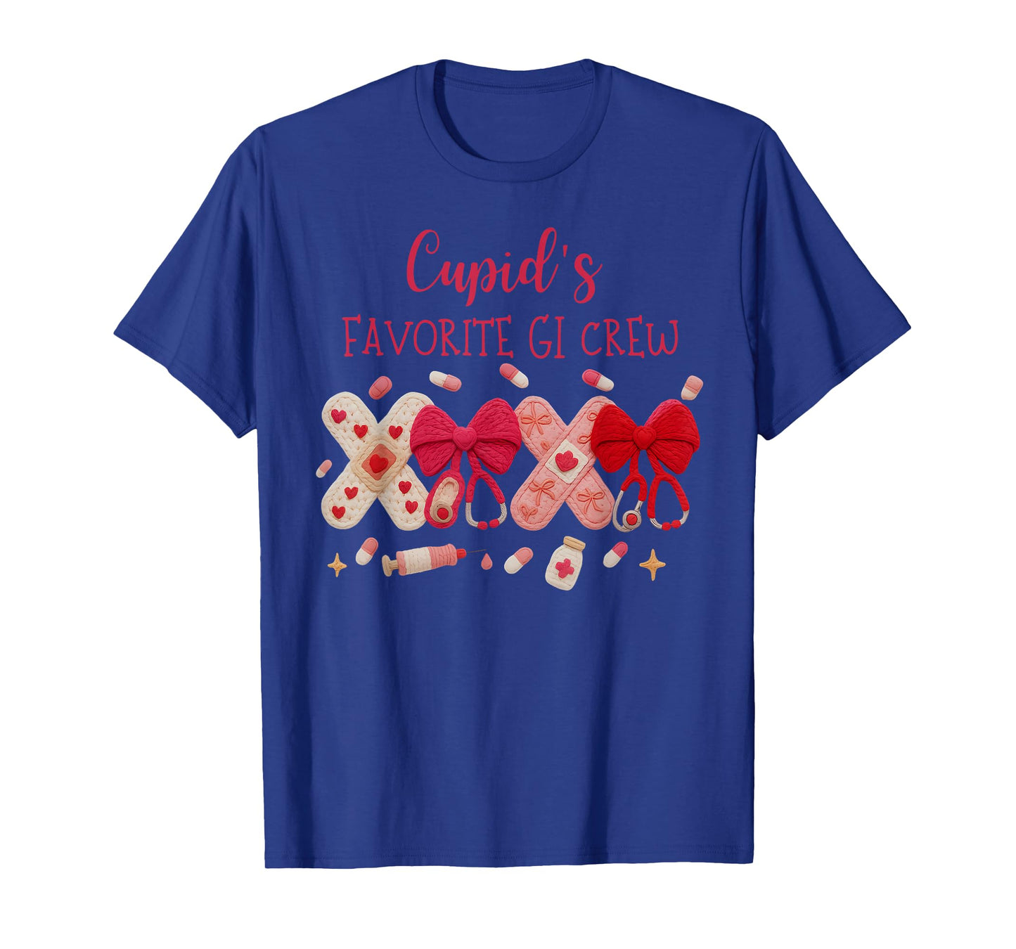 Faux Yarn XOXO Cupid's Favorite GI Crew Nurse Valentine Day T-Shirt