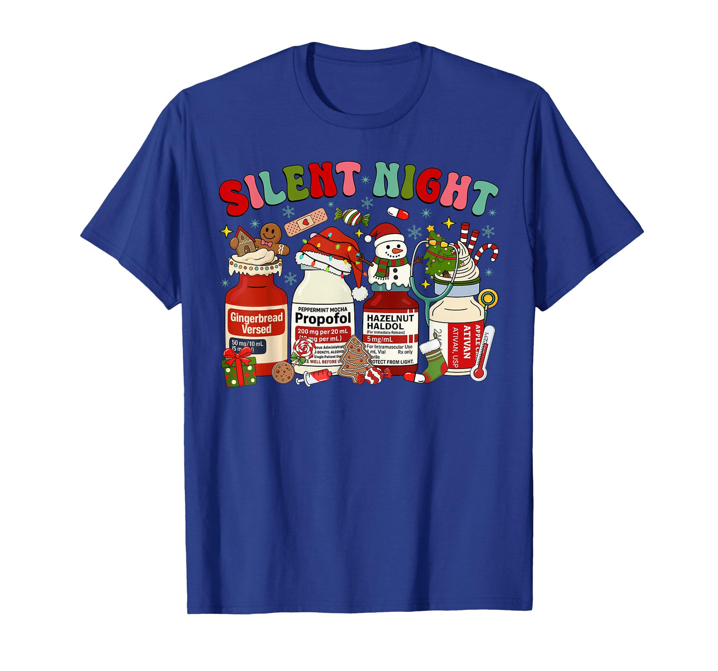 Groovy Propofol Silent Christmas Night ICU ER Nurse Xmas T-Shirt