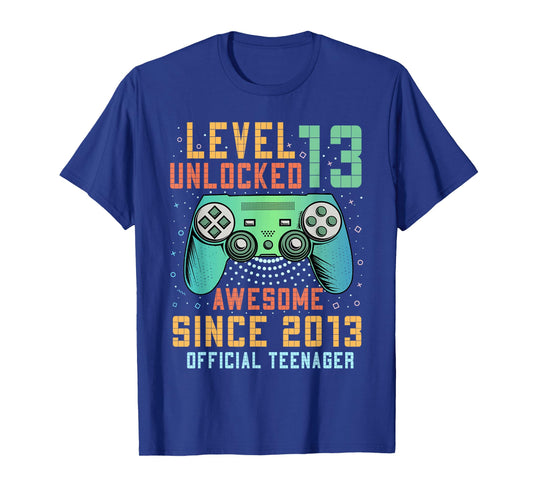 Level 13 Unlocked Official Teenager 13th Birthday Boy T-Shirt
