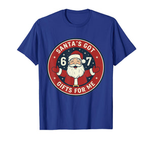 67 Christmas Funny Six Seven Meme Brainrot Santa Claus Boys T-Shirt