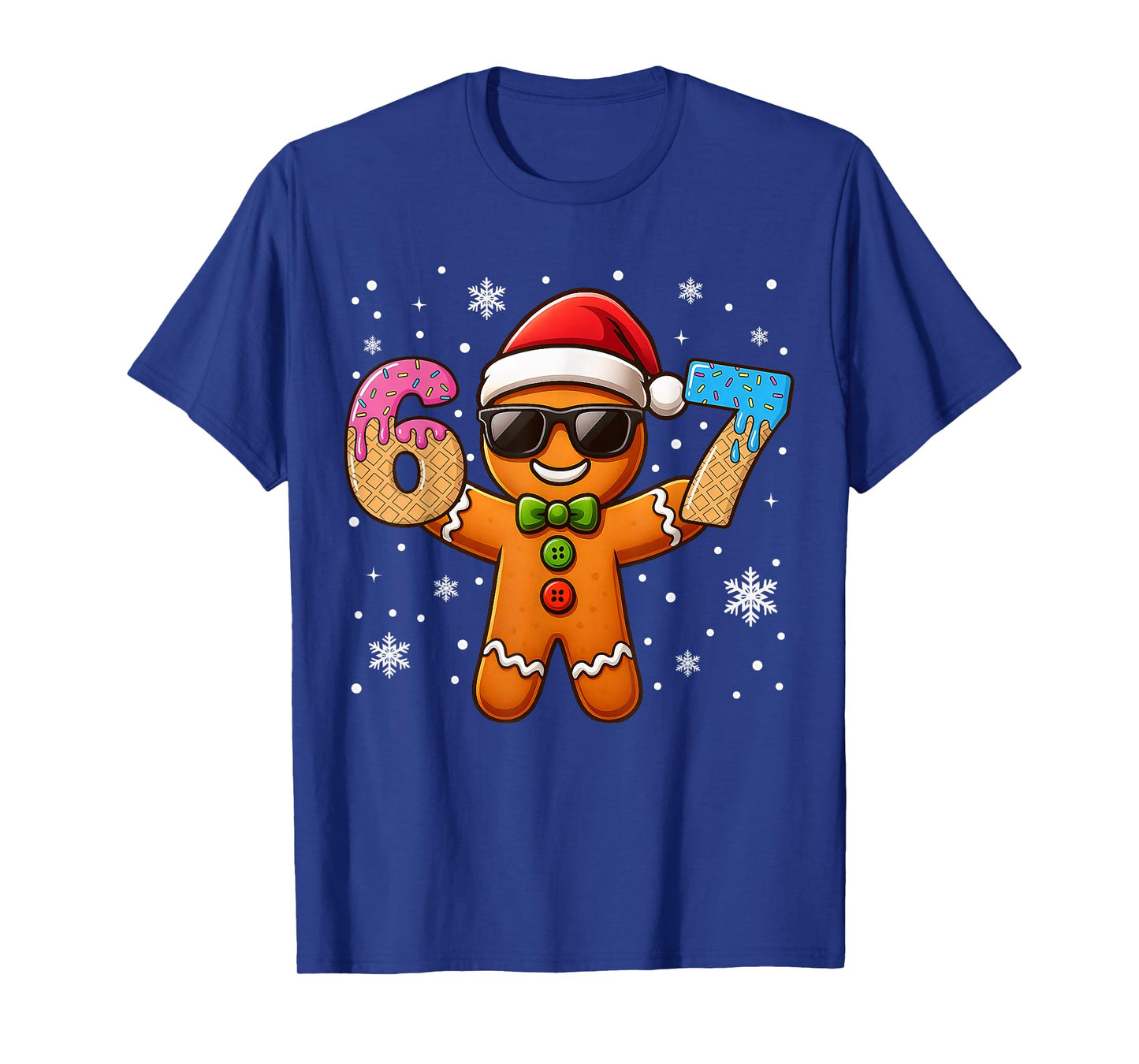 Funny Gingerbread Six Seven 67 Ice Cream Drip Christmas Boys T-Shirt