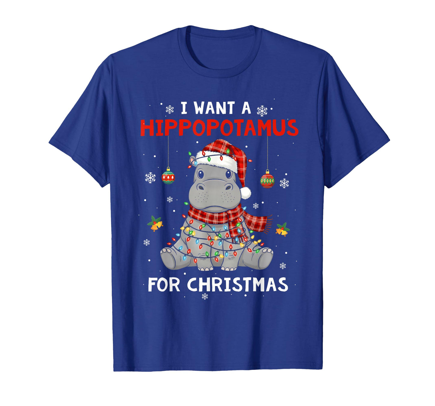 I Want A Hippopotamus for Christmas Xmas Hippo for Kid Women T-Shirt