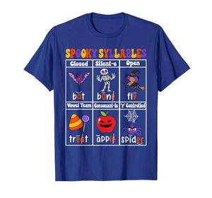 Spooky Syllables Teacher Funny Halloween Educational Kids T-Shirt