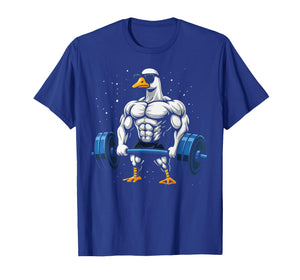 Funny Goose Deadlifting Fitness Animal Bodybuilding T-Shirt