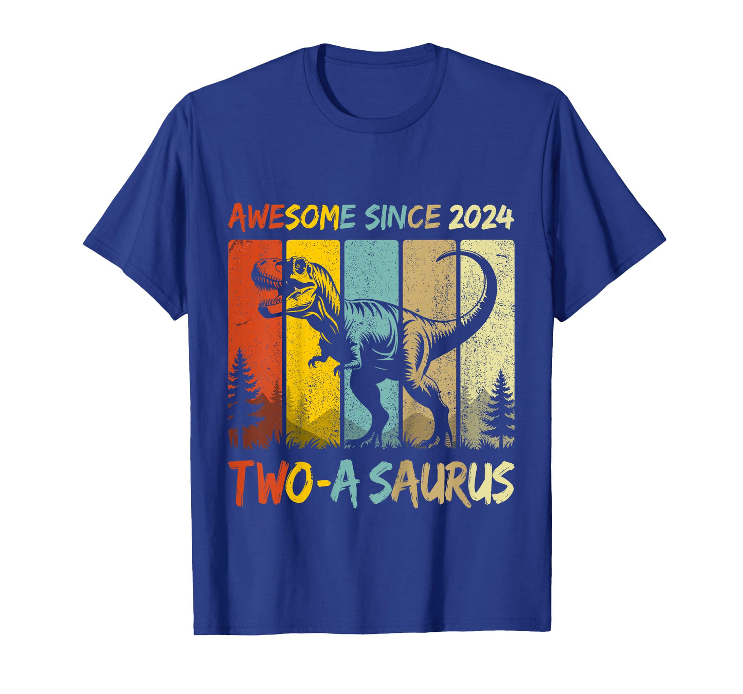 Kids 2 Year Old Dinosaur 2nd Birthday Two Saurus Boys Born 2024 T-Shirt