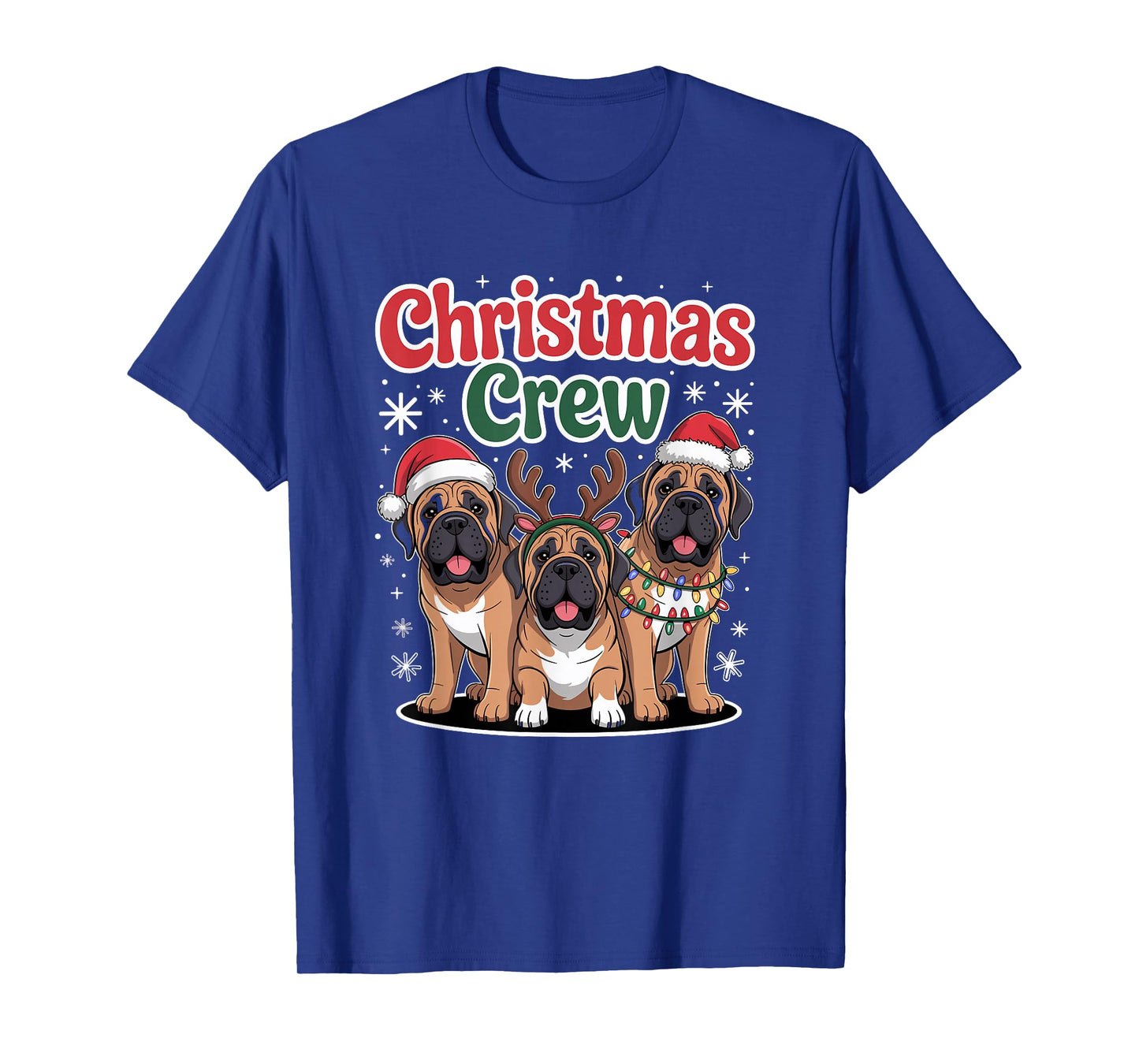 Christmas Crew Xmas Puppy Funny Christmas English Mastiff T-Shirt