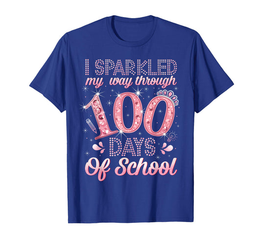 I Sparkled My Way Through 100 Days of School Brighter Funny T-Shirt