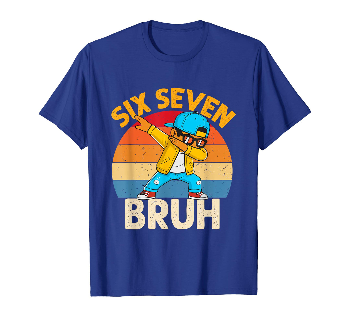Six Seven Bruh Dabbing 67 Meme 6 7 Numbers Funny Boys Kids T-Shirt