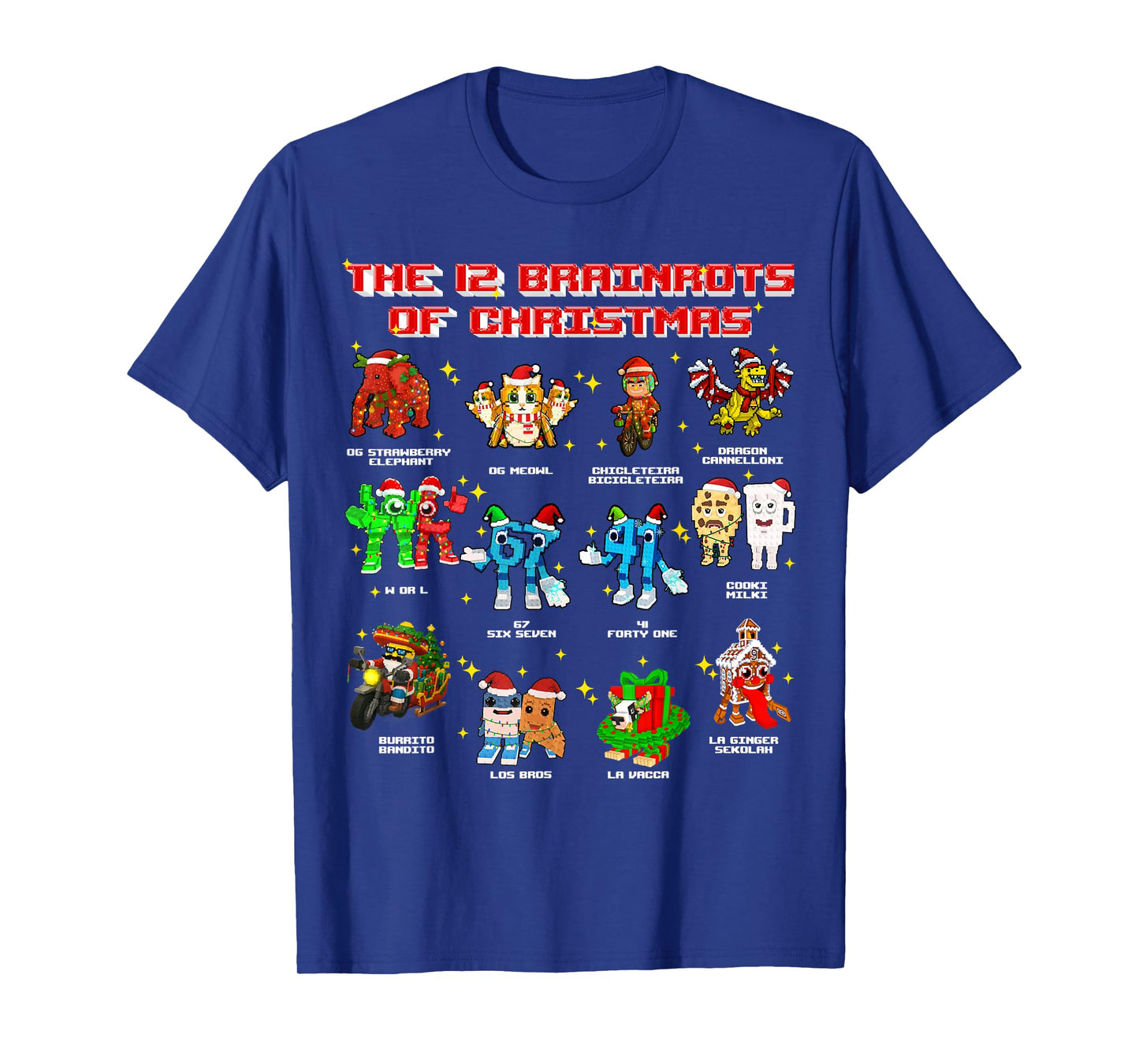 The 12 Brainrots of Christmas Funny Brainrot for Kids Teens T-Shirt