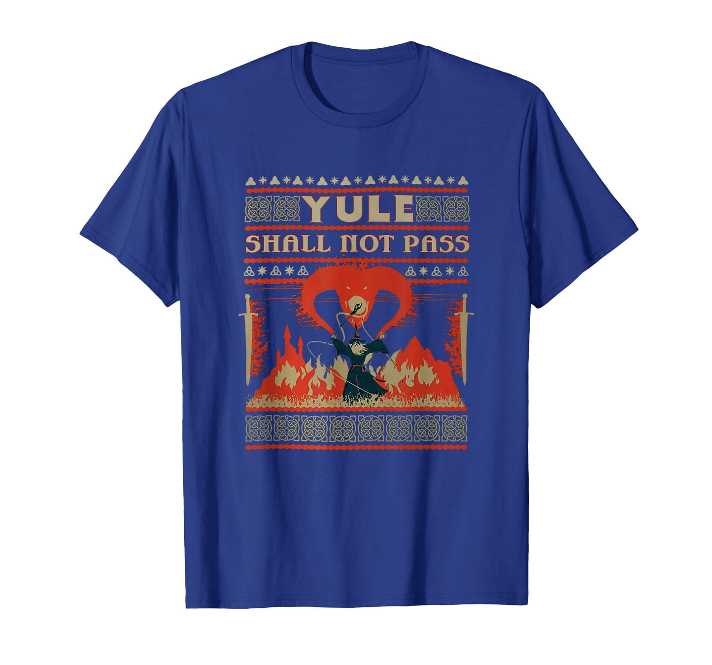 Yule Shall not Pass Fantasy Wizard Holiday Pun T-Shirt