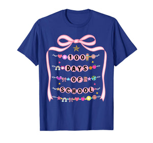 100 Days of School Bracelets Coquette Bow Teacher Girls T-Shirt