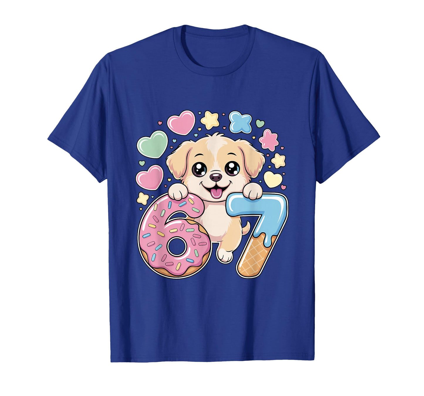 67 Dog Ice Cream Drip Cool Meme 67 Funny Six Seven Humor T-Shirt