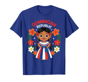 Dominican Republic Dominican Girl Traditional Dress Flowers T-Shirt
