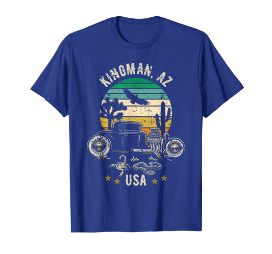 Kingman AZ USA Hotrod Retro Desert Sunset Style Design T-Shirt
