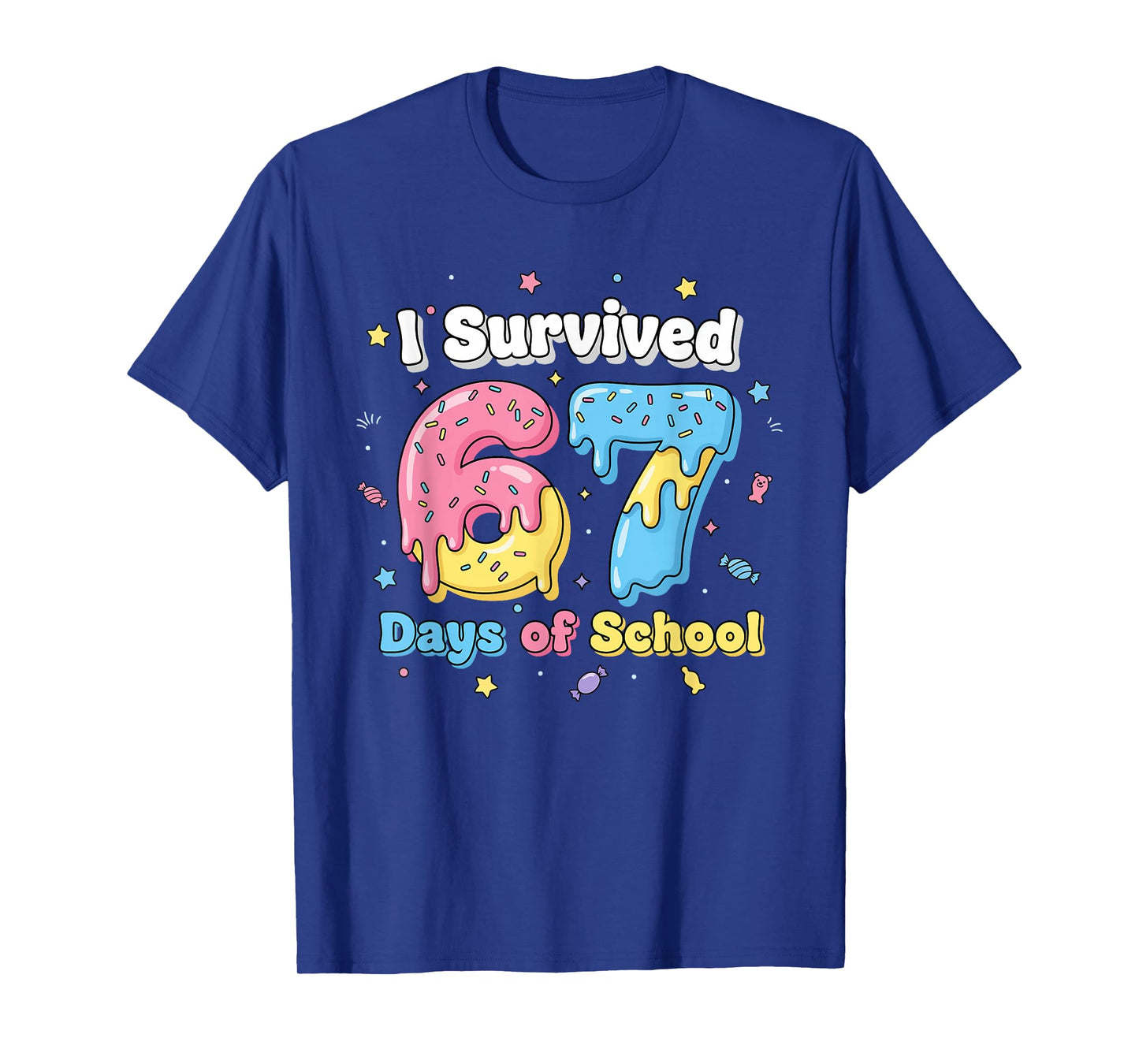 Funny 67 Meme Teachers Students I Survived 67 Days of School T-Shirt