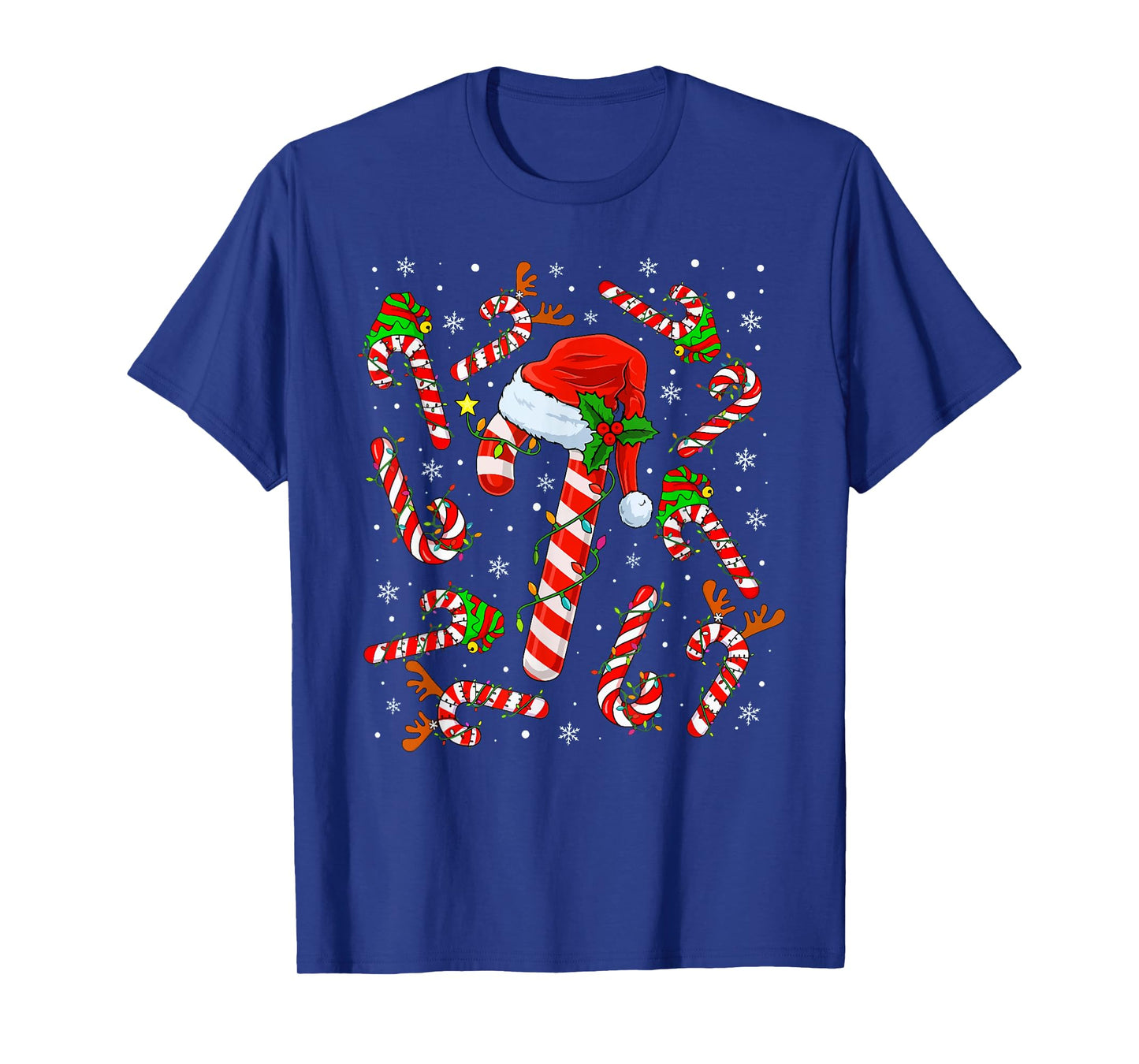 Christmas Candy Cane Santa Xmas Kids Toddler Youth Women Men T-Shirt