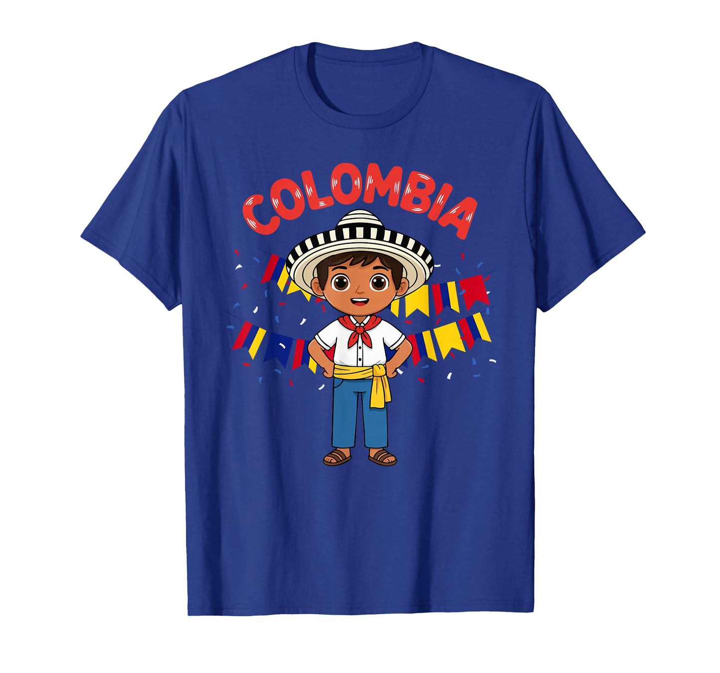 Colombia Colombian Boy Traditional Outfit Wear Flag Heritage T-Shirt