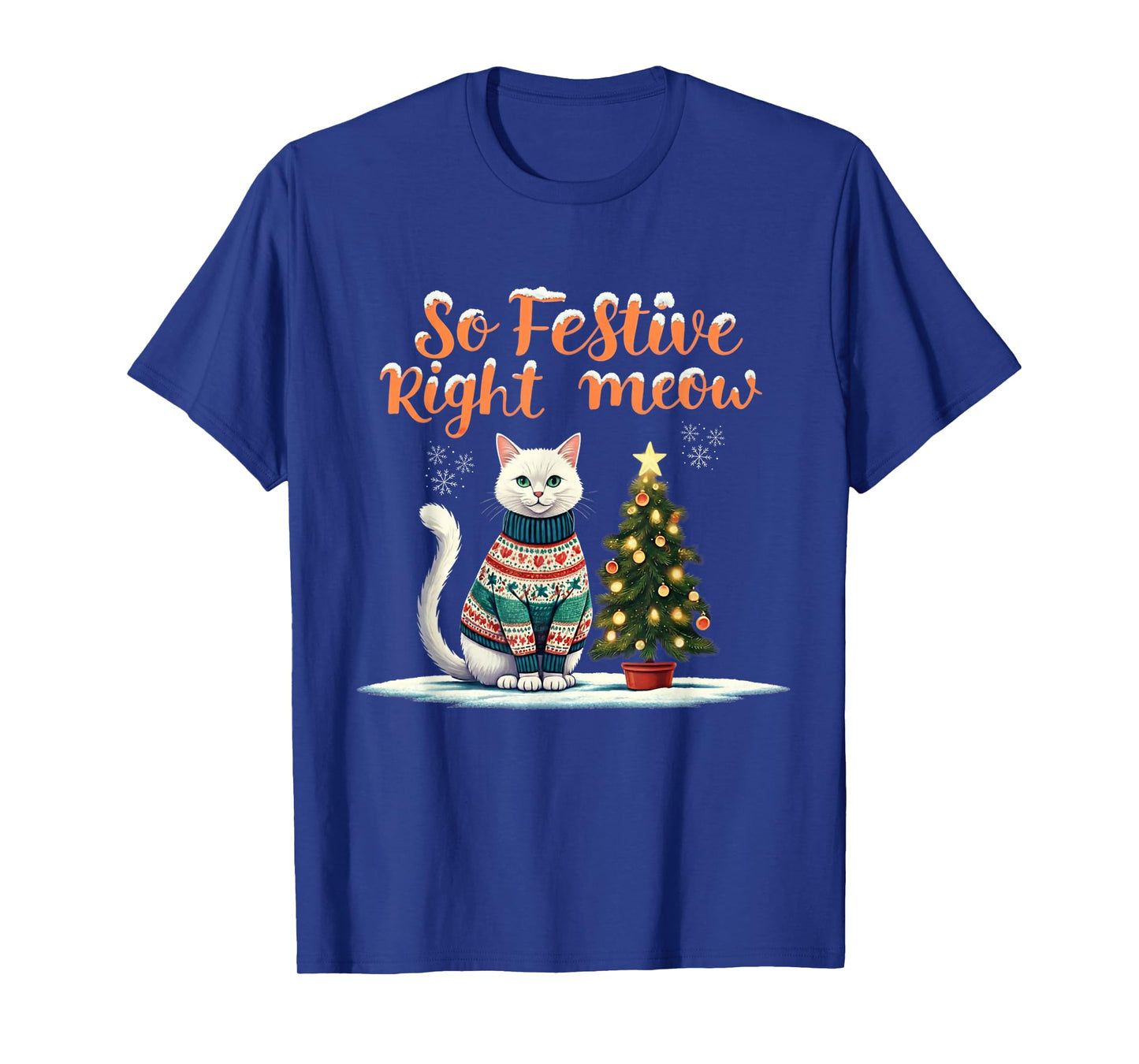 So Festive Right Meow Funny Cat Christmas Santa Holiday T-Shirt