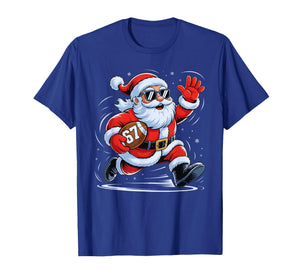 Funny Football Santa 67 Christmas Xmas Holiday Boys Kids T-Shirt