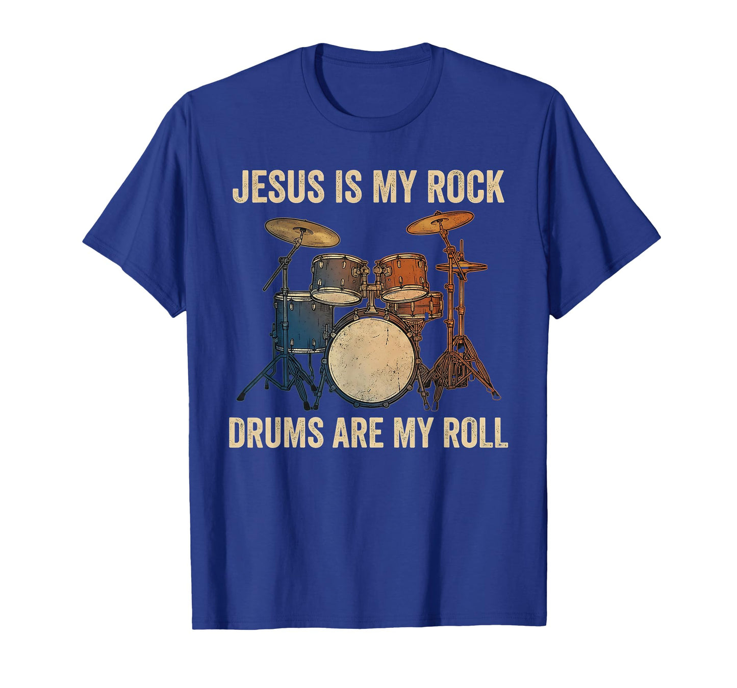 Christian Drummer Jesus is My Rock Drums are My Roll T-Shirt